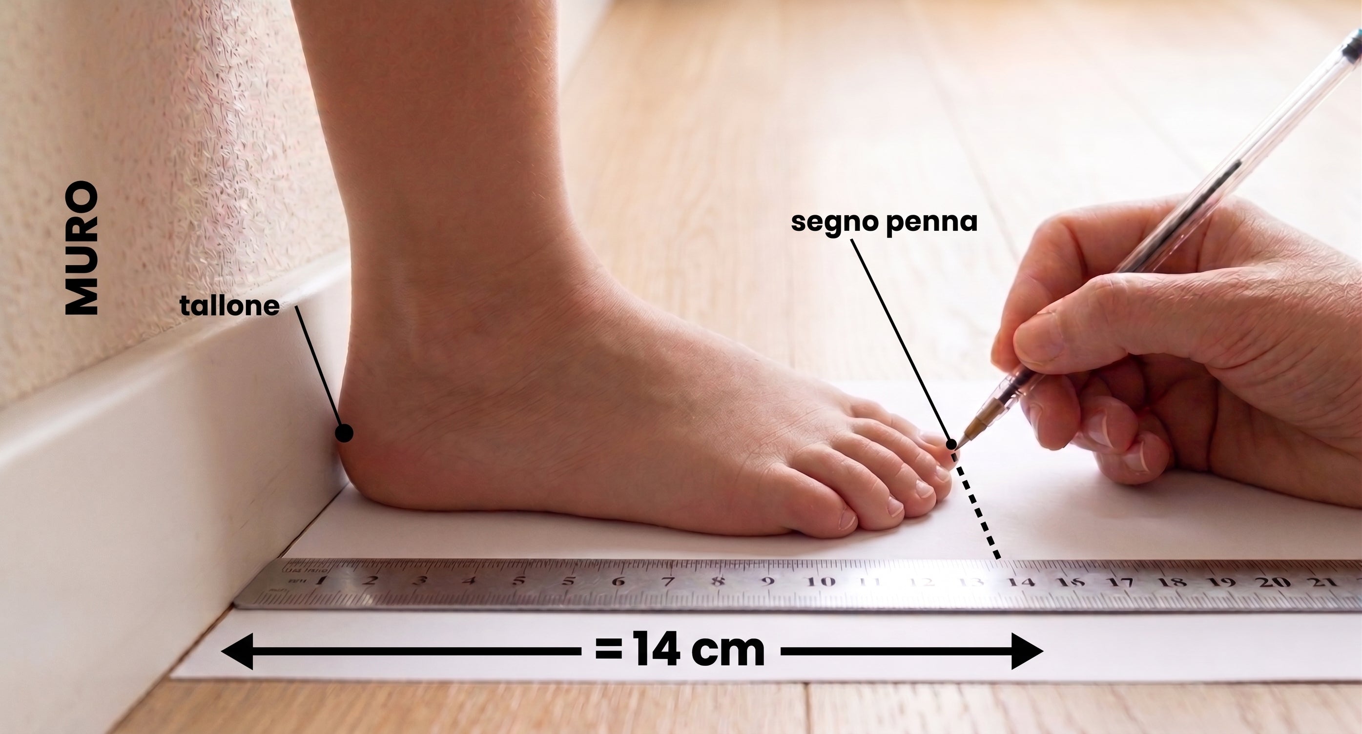 Come misurare il piede del bambino